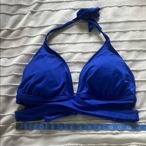 Blue Halter Bikini Top- XL